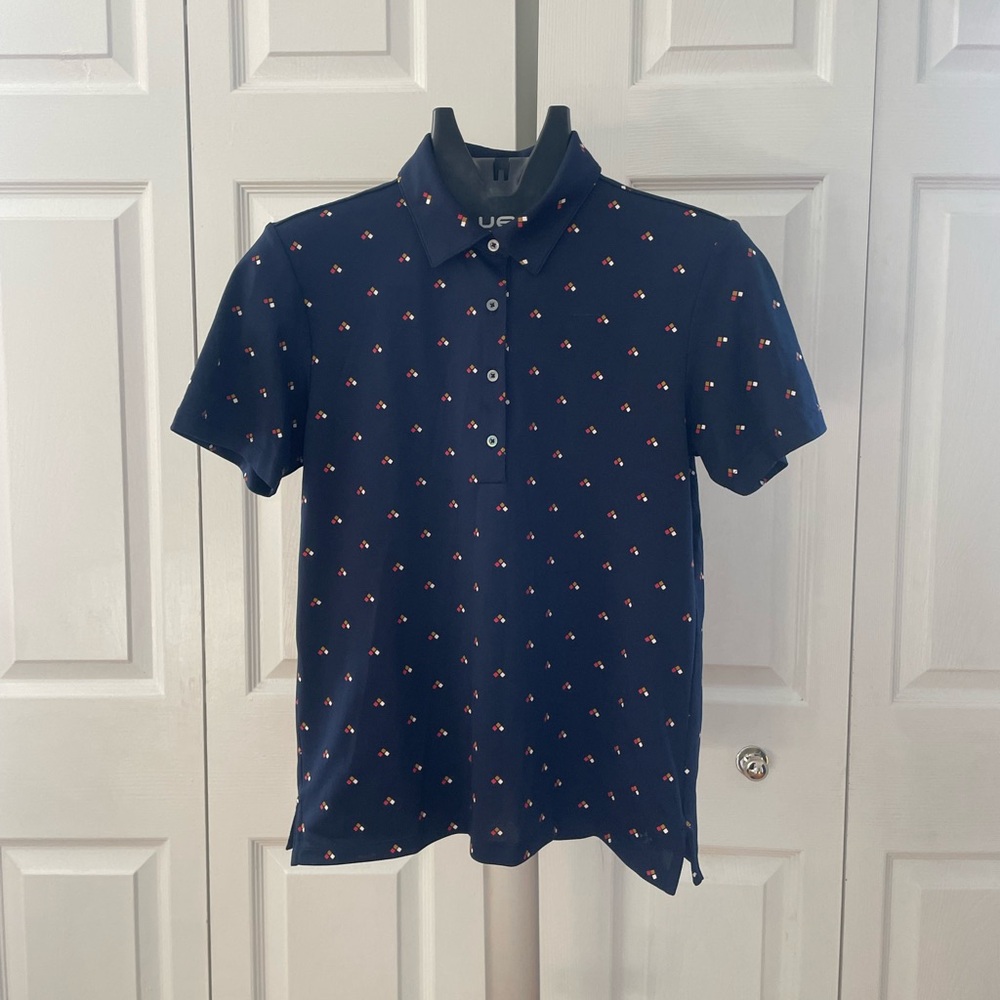 Tory Sport Navy Polo with Red Accents